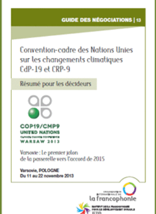Résumé pour les décideurs sur les changements climatiques  CdP-19 et CRP-9