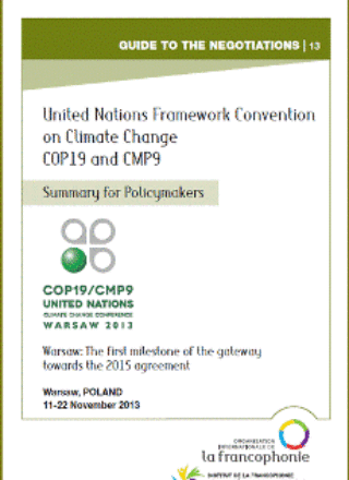 Summary for policymakers on Climate Change – COP19 et CMP9