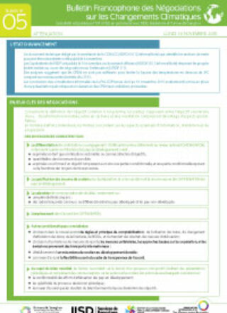 Bulletin No 05 – 16 novembre 2015