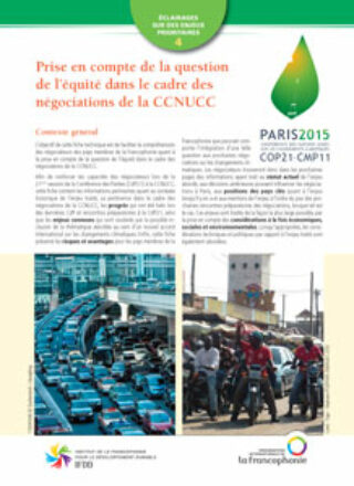 Prise en compte de la question de l&rsquo;équité dans le cadre des négociations de la CCNUCC – 2015
