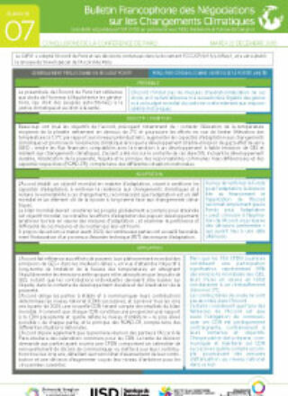 Bulletin No 07 – 22 décembre 2015