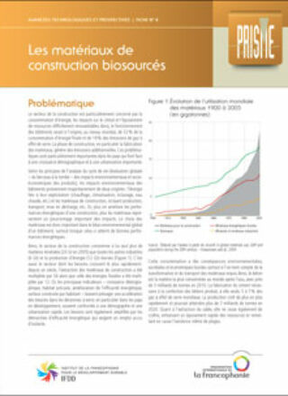 Fiche technique PRISME – Les matériaux de construction biosourcés – 2016