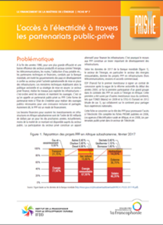 Fiche technique PRISME – L&rsquo;accès à l&rsquo;électricité à travers les partenariats public-privé – 2017