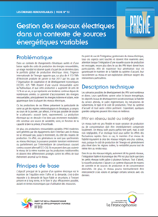 Fiche technique PRISME – Gestion des réseaux électriques dans un contexte de sources énergétiques variables – 2017