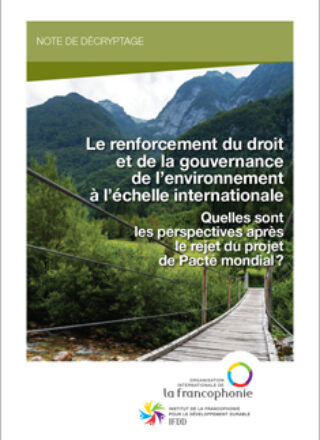 Le renforcement du droit et de la gouvernance de l&rsquo;environnement à l&rsquo;échelle internationale