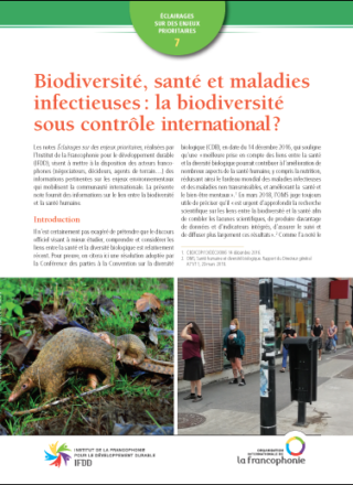 Biodiversité, santé et maladies infectieuses : la biodiversité sous contrôle international ?