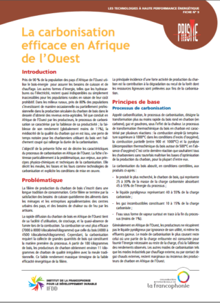 Fiche technique PRISME – La carbonisation efficace en Afrique de l’Ouest – 2014