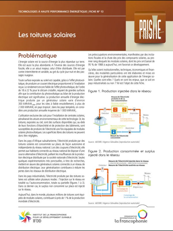 Couverture Fiche Prisme No13 toitures solaires 2021
