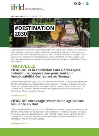 Infolettre de l&rsquo;IFDD – No21